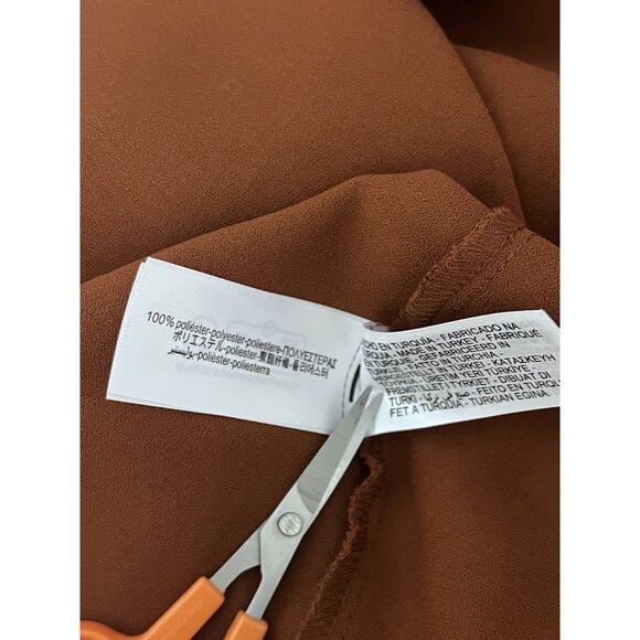 ZARA ZW COLLECTION Belted Midi Dress Size Large Sleeveless New side pleat - Picture 8 of 9